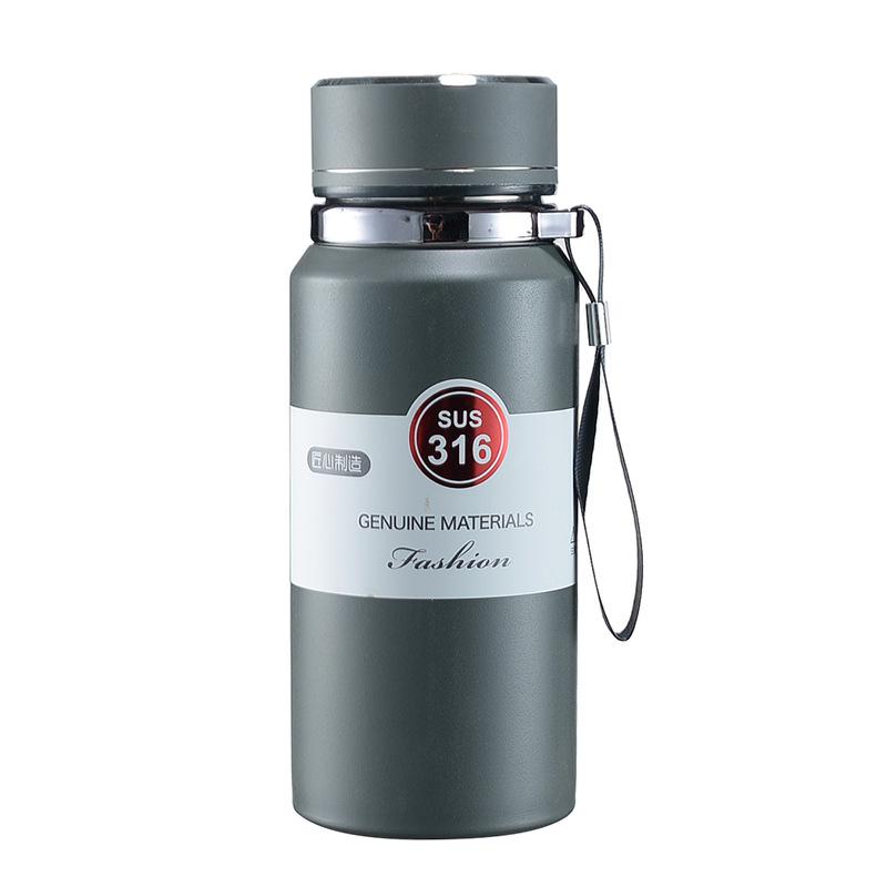 Portable Stainless Steel Thermos Cup Outdoor Sports Cup with Lifting Rope Sports Cup Tea Separation Sling Cup