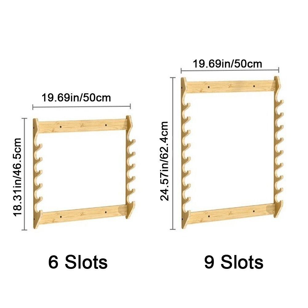 Bamboo Fishing Rod Storage Rack Large Capacity Space Saving Fishing Rod Display Rack Wall Mounted Fishing Rod Holder Living Room