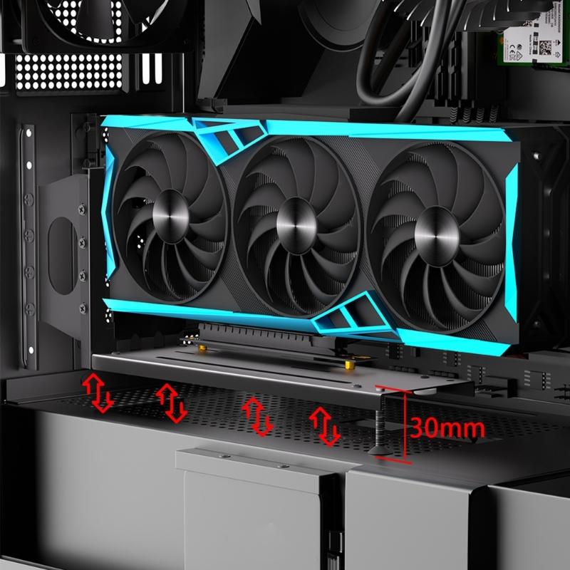 Vertical GPU Card Holder 3 Slot Metal Graphics Card Stand PCIE3.0 for Better Cooling Stability GPU Bracket