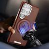Magnetic Suction 360 Rotating Bracket Leather Case for Samsung Galaxy S25 Ultra S24 Plus S23Ultra Ring Holder Stand Phone Cover