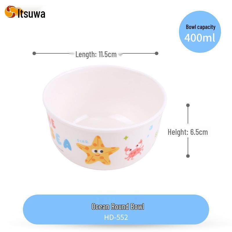 Wuhe Kids' Melamine Cartoon Compartment Tray, Baby Bowl, and Tableware Set