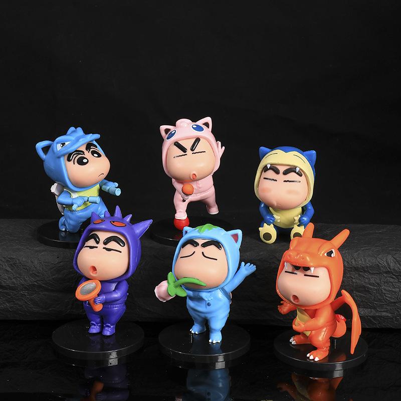 1 Set Nohara Shinnosuke Freizeit Shinnosuke Denken Hinlegen Anime Crayon Shin-Chan Sammelfiguren Modell Spielzeug Geschenk Ornamente