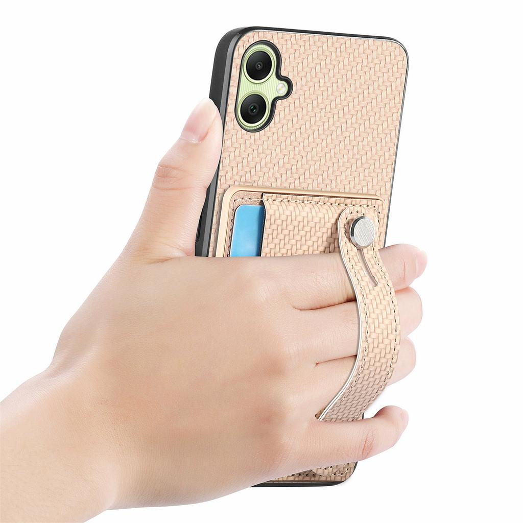 For Samsung Galaxy A06 4G Case Wristband Anti-Drop Leather Back Cover Card Holder