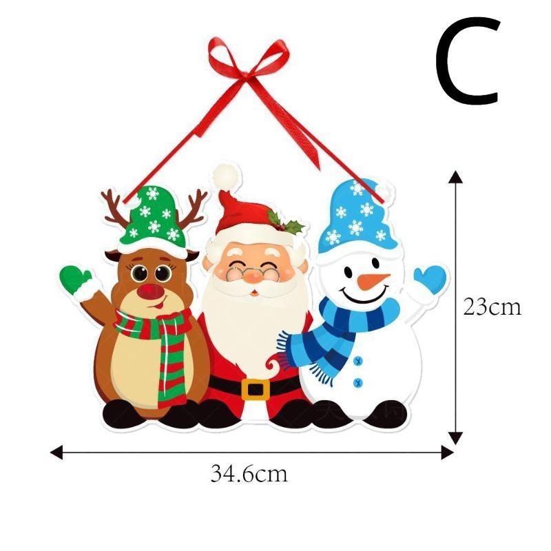Christmas Door Hanger New Year Party Pendants Xmas Tree Hanging Oranments Santa Claus Snoweman Christmas