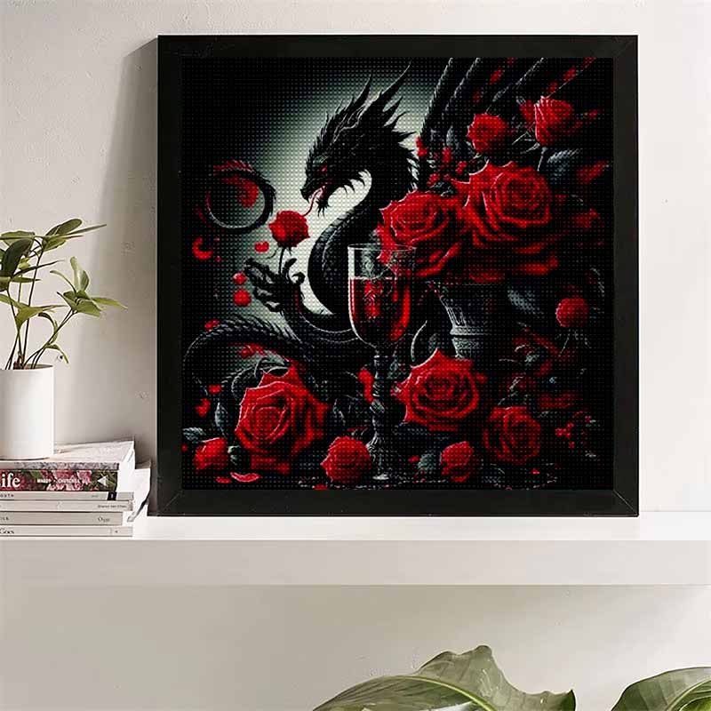 

New Arrival 5D DIY Full Circle Diamond Painting Dragon and Blood Piece Embroidery Cross Stitch Home Decor Gift 20x20cm