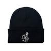 1pc Woolen Cap For Women Warm And Personalized Skull Head Tea-drinking Knitted Cap Fashionable Cold-proof Cap