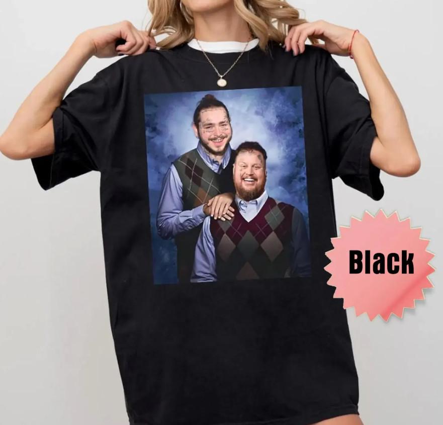 

Post Malone amp Jelly Roll Step Brothers Shirt Concert Retro 2025 Shirt Unisex T-Shirt S