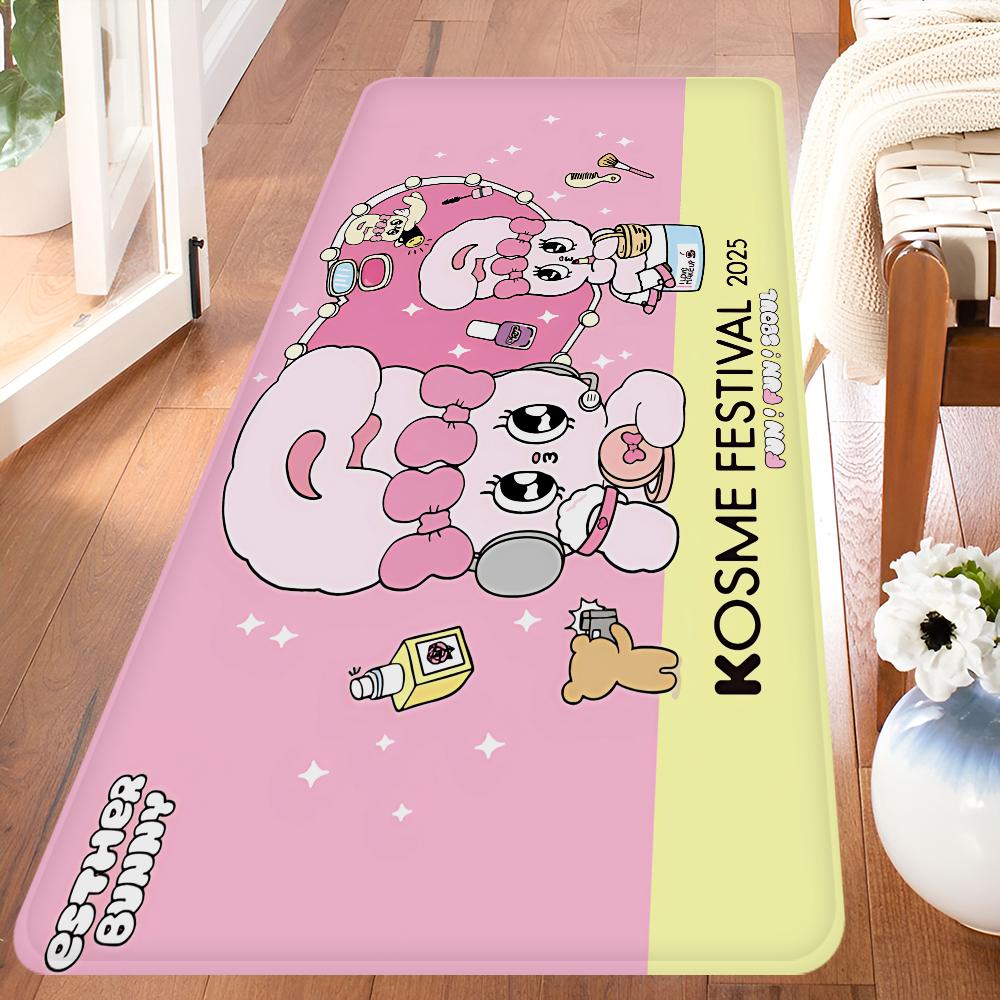 Esther Bunny Long Game Hallway Carpet INS Style Soft Bedroom Floor House Laundry Room Mat Anti-skid Bedside Area Rugs
