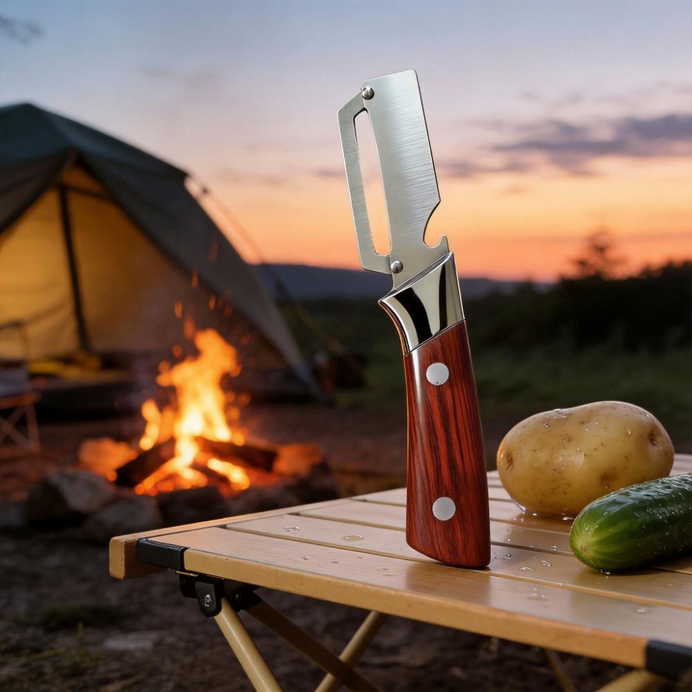 

Овощечистка из нержавеющей стали 2-в-1 с открывалкой для бутылок. Легкая очистка фруктов, овощей, картофеля, моркови, яблок, тыквы. Basic красный