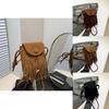 Stylish And Versatile Small Square Bag For Women With Soft Suede Material And Chic Fringe
