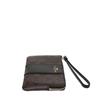 Coach F58035 Corner Zip Wristlet Signature Coated Canvas One Size Black Brown,