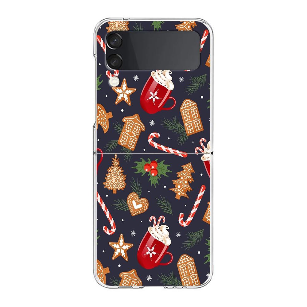 

Phone Case For Samsung Galaxy Z Flip 7 6 5 4 3 Clear Hard Folding Cover For Samsung Z Flip6 Flip5 Flip4 Cartoon Christmas Galaxy Z Flip 4