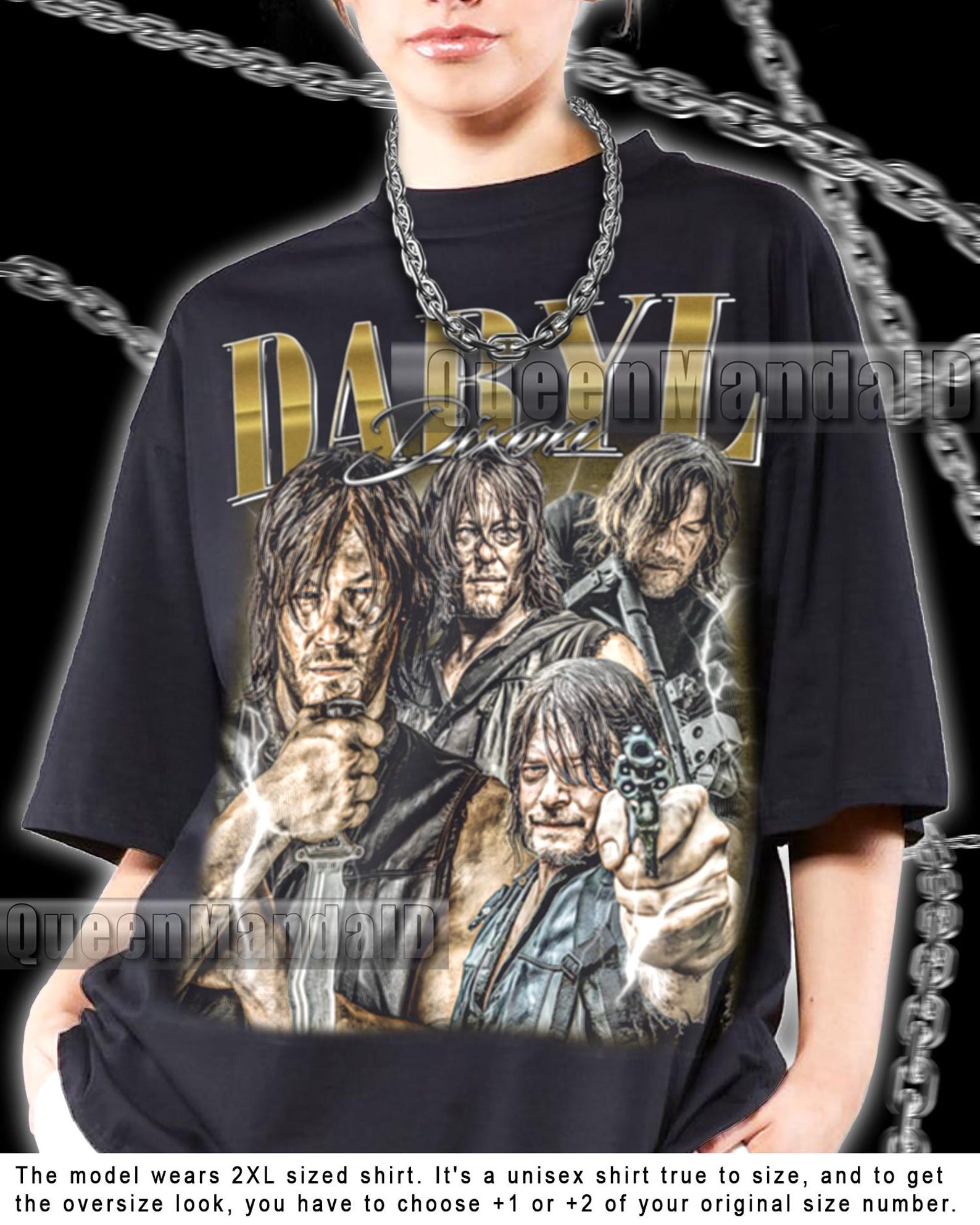 Vintage Daryl Dixon Shirt Retro Fan Tee, 90s Retro Style Twd SweaT-Shirt PK194 2XL