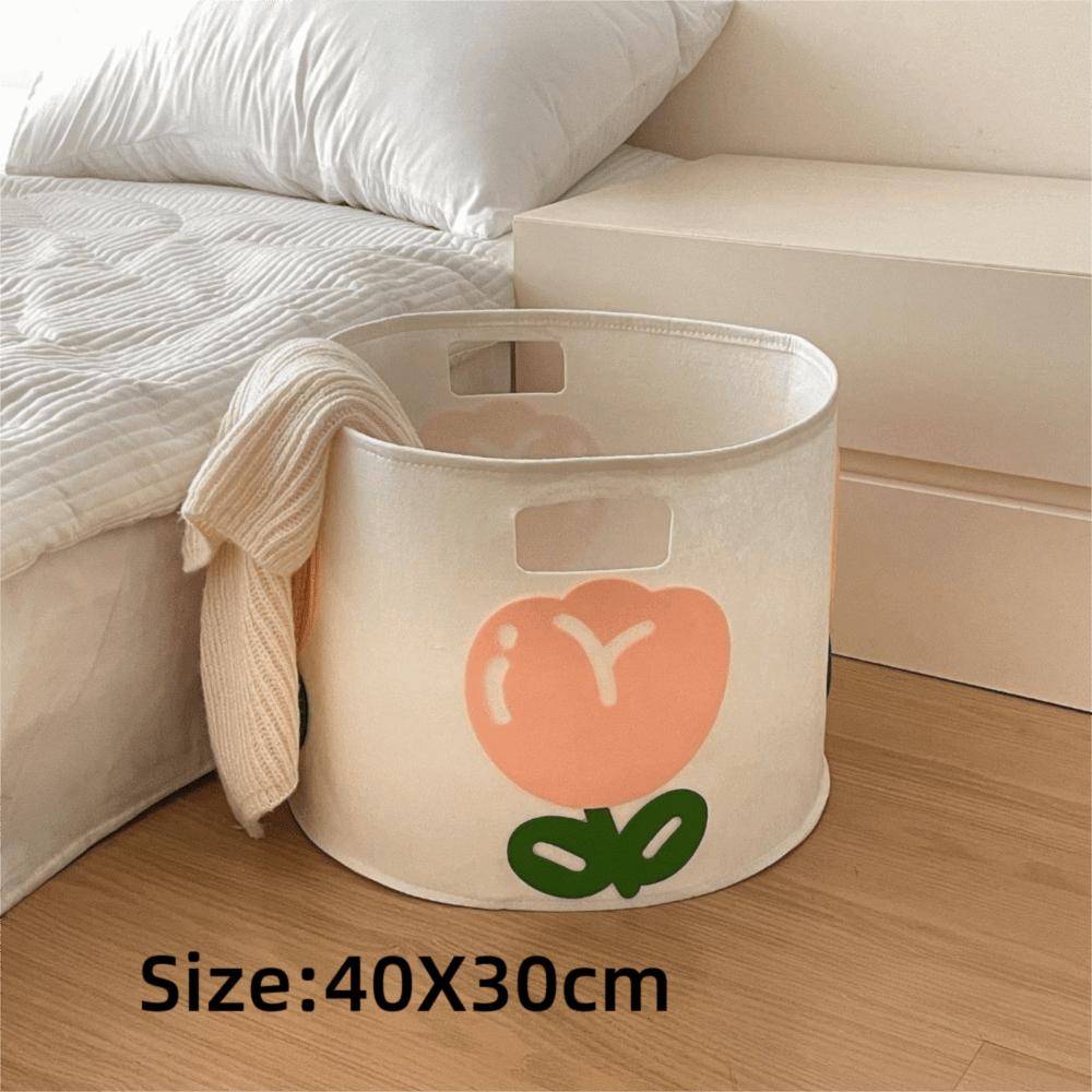 Non-woven Fabric Tulip Laundry Hamper Creative Design Large-Capacity Household Storage Cute Style Stylish Look Laundry Basket