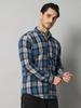 Bigreams Men's Yarn-Dyed 100% Cotton Slim Fit Herringbone Checkered Flannel Plaid Winter Shirt For Full Sleeve Shirt