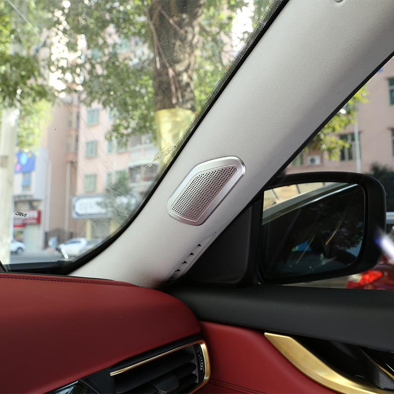For Maserati Levante 2016- Aluminum Alloy Car Front Door A Pillar Audio Speaker Net Cover Trim Decoration Horn Accessories