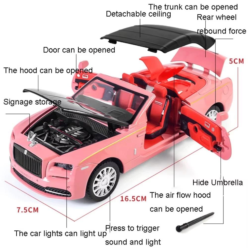 1:32 Rolls-royce Wraith Dawn Auto Spielzeug Diecast Legierung Miniaturmodell 4 Türen zu öffnen Sound Licht Rückziehfahrzeuge Erwachsener Junge Geschenke