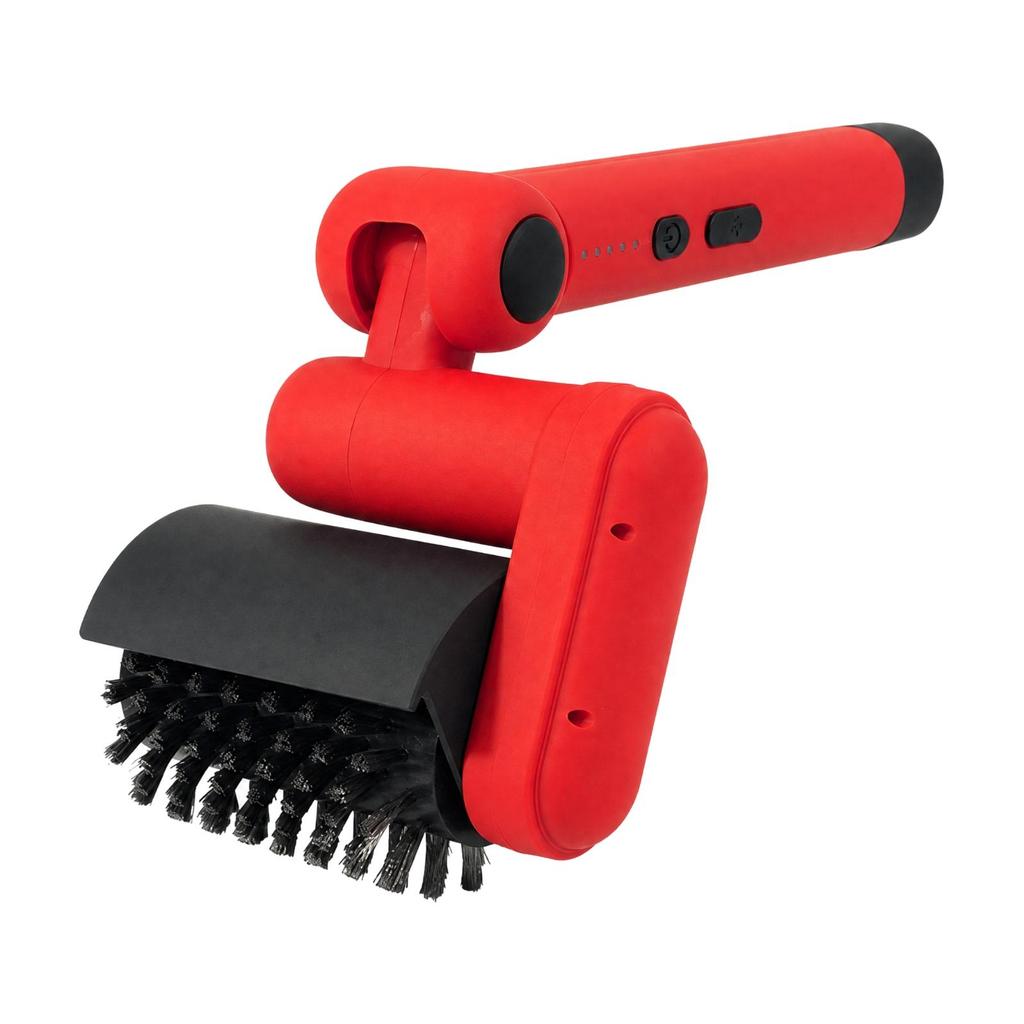 Powered Cleaning Brush Waterproof Electric with Scraping Edge Adjustable Angle Blk