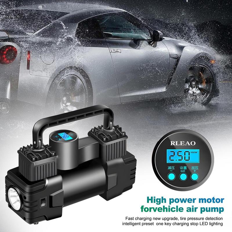 Car Tire Inflator Auto Air Pump for Car Tires Truck Tire Inflator with Digital Pressure Gauge and Led Light Auto Tire Tools