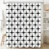 Black White Diamond Pattern Shower Curtain Water-Resistant Fabric Bath Decor Waterproof Privacy Screen 72x84in (180cm X 213cm)