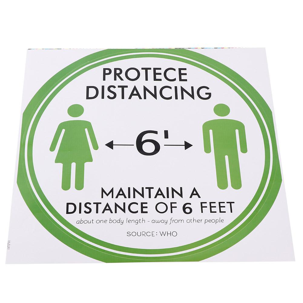 5PCS Social Distancing Ground Sticker Distance Marker Floor Signs Decal for School Market Public Area