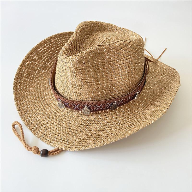 New western cowboy hats for men and women can take summer vacation travel sunscreen sun hat retro sun hat knight hat