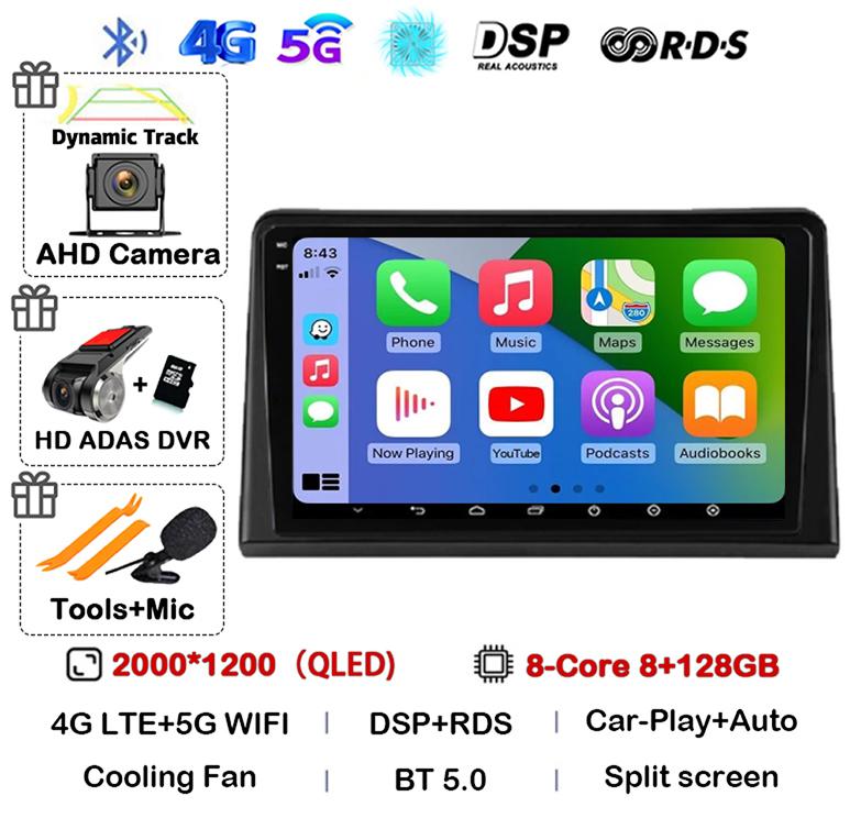 Android 14 Carplay Auto Car Radio For Renault Express 2021 Multimedia Video Player GPS Navigation Autoradio 360 Camera Stereo