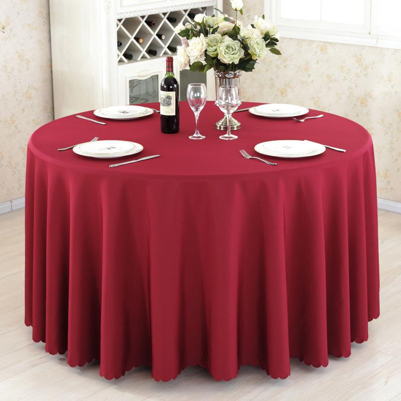 Advertising Exhibition Tablecloth Tablecloth Round Table Skirt Skirt Plain Weave Solid Color Zhu Wenwei Gauze Material Round Tablecloth