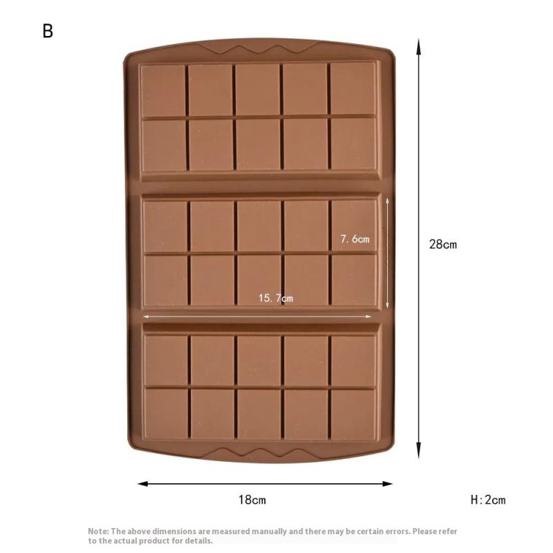 3-In-1 Chocolate Bar Molds Silicone Bars Break Apart Wax Melt Mould Easy Release Rectangle Durable