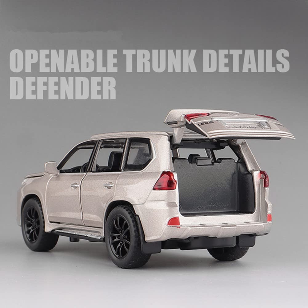 For Lexus Model Mini Car Diecast Alloy Sound Light Pull Back Car Model Toy Gift Model Car Gift Present (LX570 SUV) 1/32 &