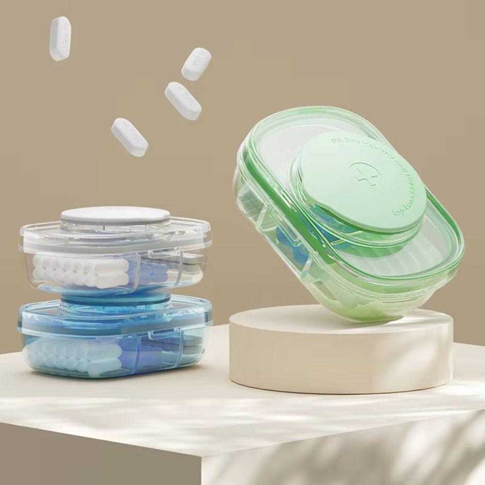 

Sealed Pill Splitter Box Moisture-Proof Pill Case New Medicine Cutter Organizer зелений