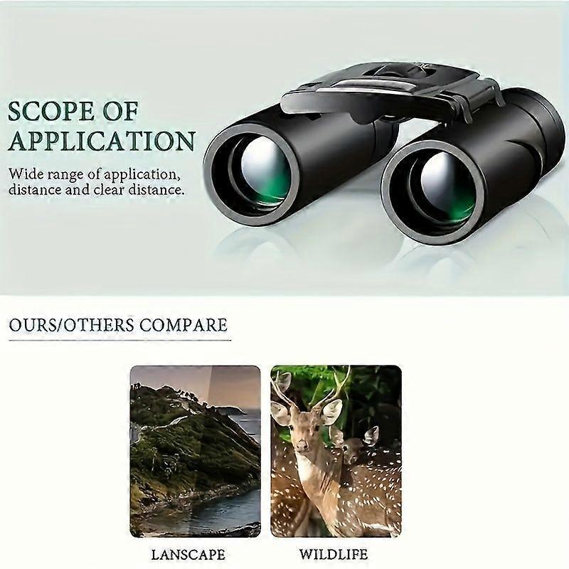 10x25 HD Compact Binoculars for Adults, High Powered Binoculars, Portable Folding Telescope for Outdoor Enthusiasts, Hunters, Campers, And Travelers,