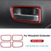For Mitsubishi Outlander 2013-2018    Real Soft Carbon Fiber Sticker LHD RHD Car Door Inner Handle Frame Accessories