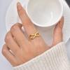 Stainless Steel Geometric Ring for Women Hollow Infinity Opening Rings 18K Gold Plated Jewelry Gift