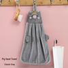 Big Goose Cute Coral Fleece Hanging Hand Towel for Kitchen & Bathroom