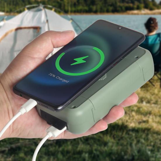 רדיו חירום עם פנס רב-תכליתי קומפקטי נייד אזעקת SOS פס AM/FM רדיו נטען באמצעות ידית סיבובית