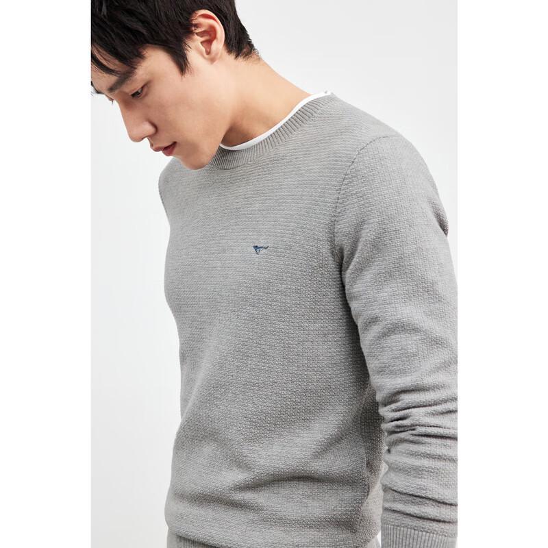 SEPTWOLVES Men's Jacquard Crewneck Knit Sweater