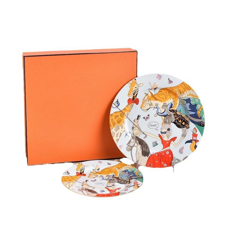 Bone China Coffee Cup Circus Series Cute Cartoon Children'S Tableware Luxury Plate