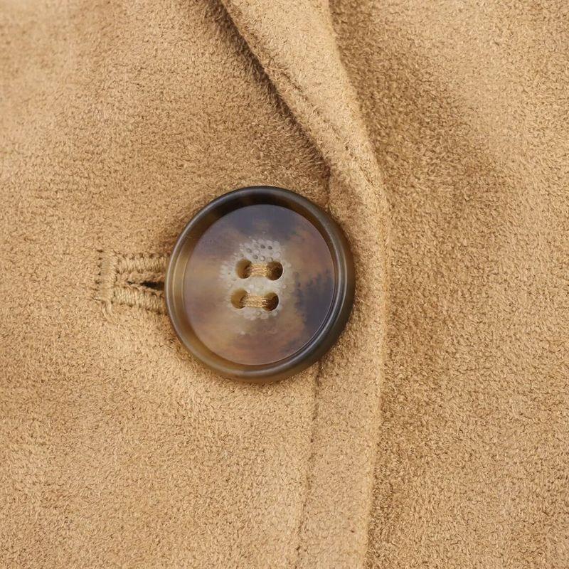 Kaslead New Women clothes Western Style Fashion Simple Suede Coat Outerwear 2969063