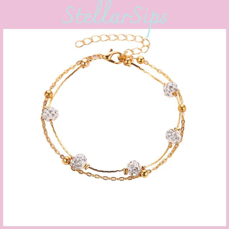 Simple Ankle Bracelet Women Overgild Color Anklet Foot Jewellery Stone Chain