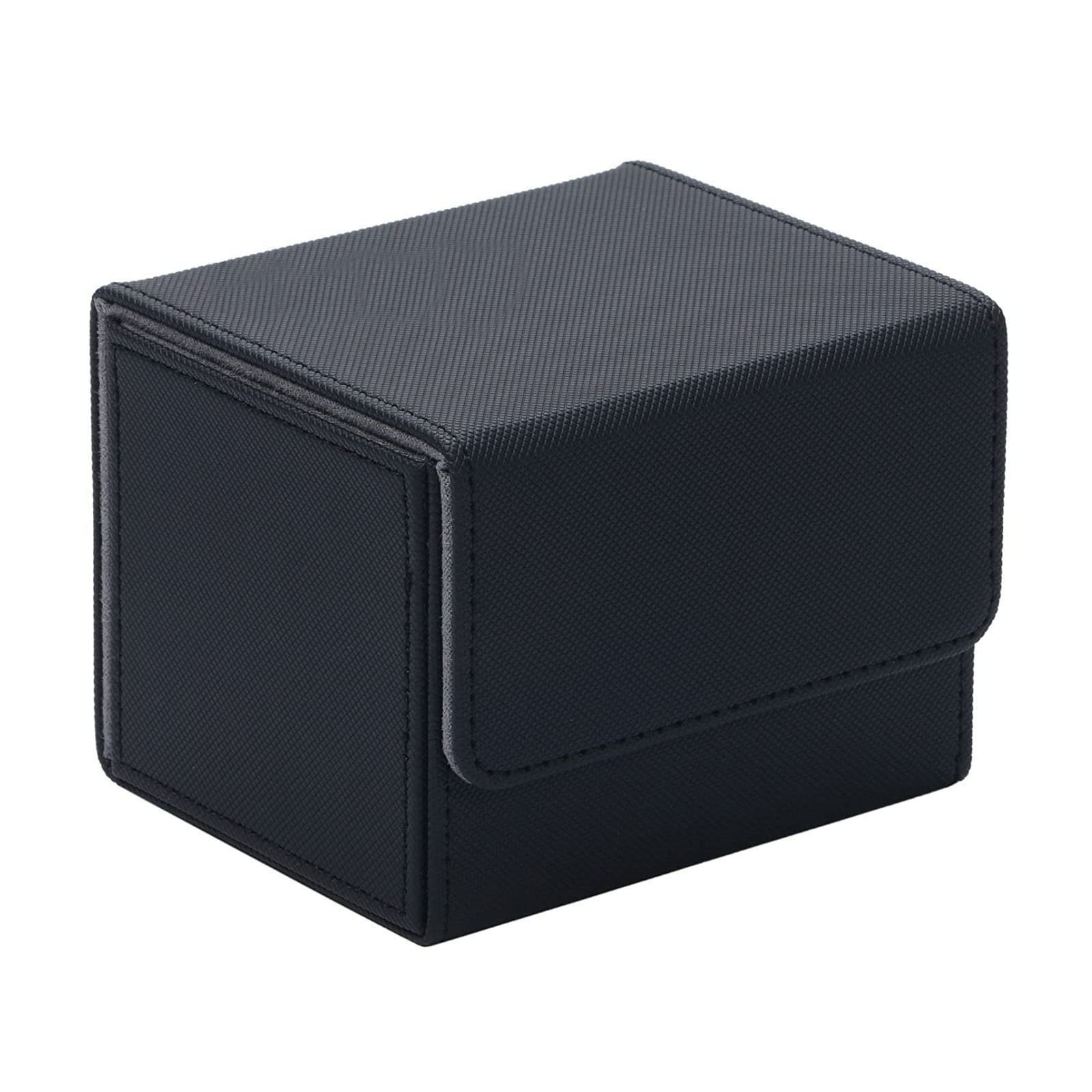 

Trading Card Heaven [Holds 140 Cards] Sleeve-Compatible Deck Case, Trading Card Leather Card Case Holder Storage Horizontal Deck Case (Type B) Black