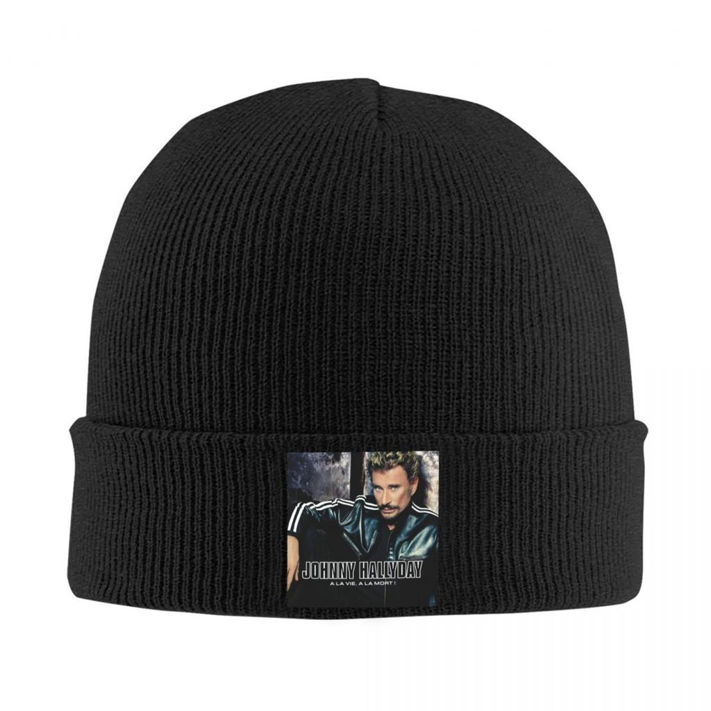 Johnny Hallyday Varm Stickad Mössa Mode Hätta Höst Vinter Utomhus Mössor Hattar för Unisex Vuxna
