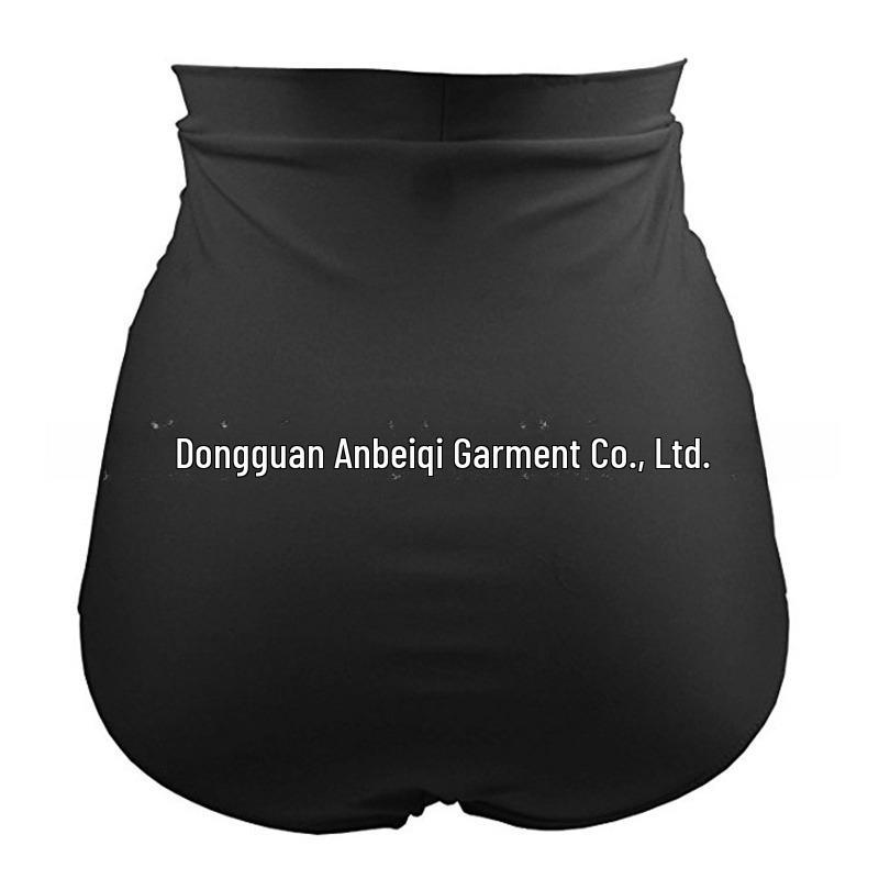 Women's European & American High Elastic Pleated Swimming Trunks - Conservative High Waist Triangle Style