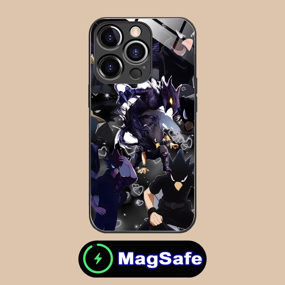 

MHA Tokoyami Mobile Phone Case for iPhone 17 16 15 14 13 12 11 Air Pro Max Plus Mini MagSafe Glass Colorful Cover Luxury Cover iPhone 11 Pro Max
