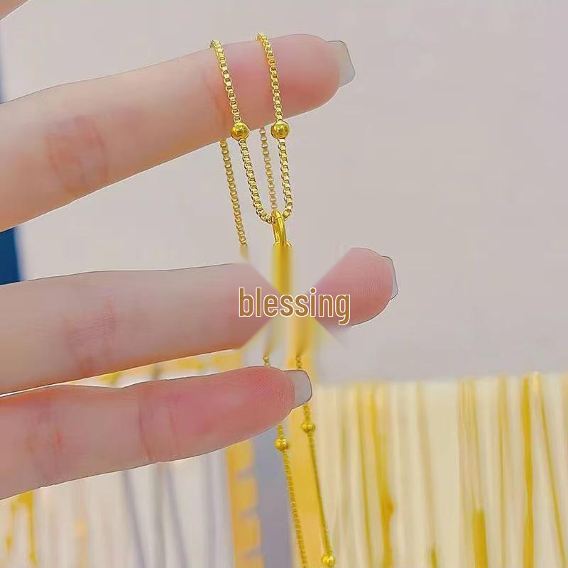 2024 Exquisite Chinese Ruyi Abacus Pendant Necklace for Women - Lucky Character, Versatile Niche Design Clavicle Chain