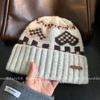 American retro color wool knitted wool hat women's season thickened warm ear protection show face small pullover cold hat