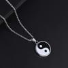 Necklace Compass Titanium Steel Tai Chi Amulet Engraved Link Present Steels Pendant Wide Row Jewelry Stainless Circle Cool