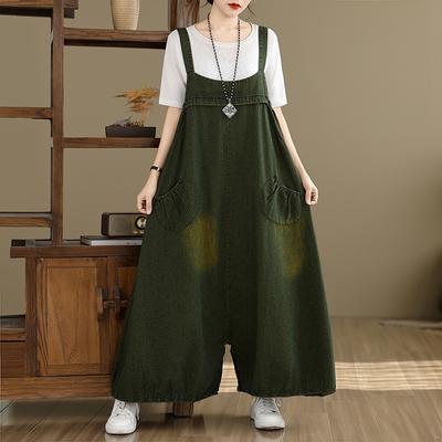 DIMANAF 2026 Summer Women Plus Size Denim Dress Sleeveless Cottton Denim Vintage Loose Casual Jeans Dresses Maxi Long