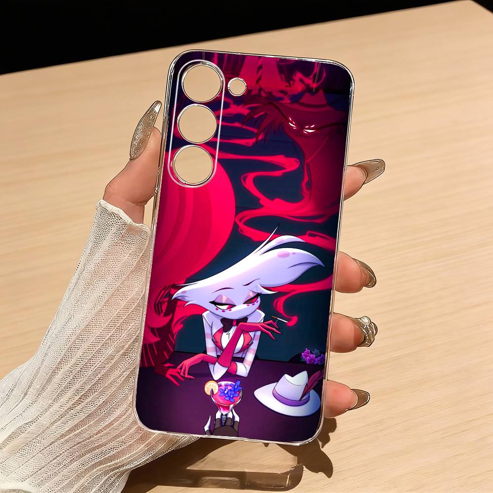 Angel Dust H-Hazbin H-Hotel Phone Case For Samsung S25,S24,S21,S22,S23,S30,Ultra,S20,Plus,Fe,Lite Transparent Cover