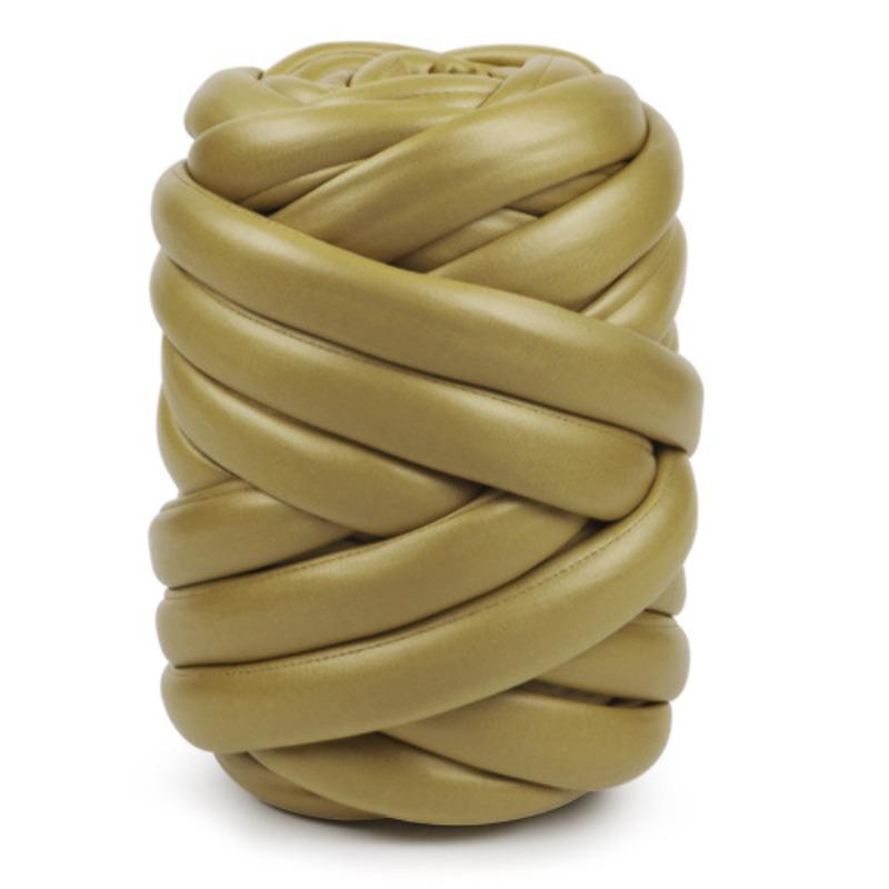 500g Roll Matte Nappa Faux Leather Yarn 2.5cm Chunky Iceland Core Thick Soft Yarn Handmade DIY Bag Knitting Materials